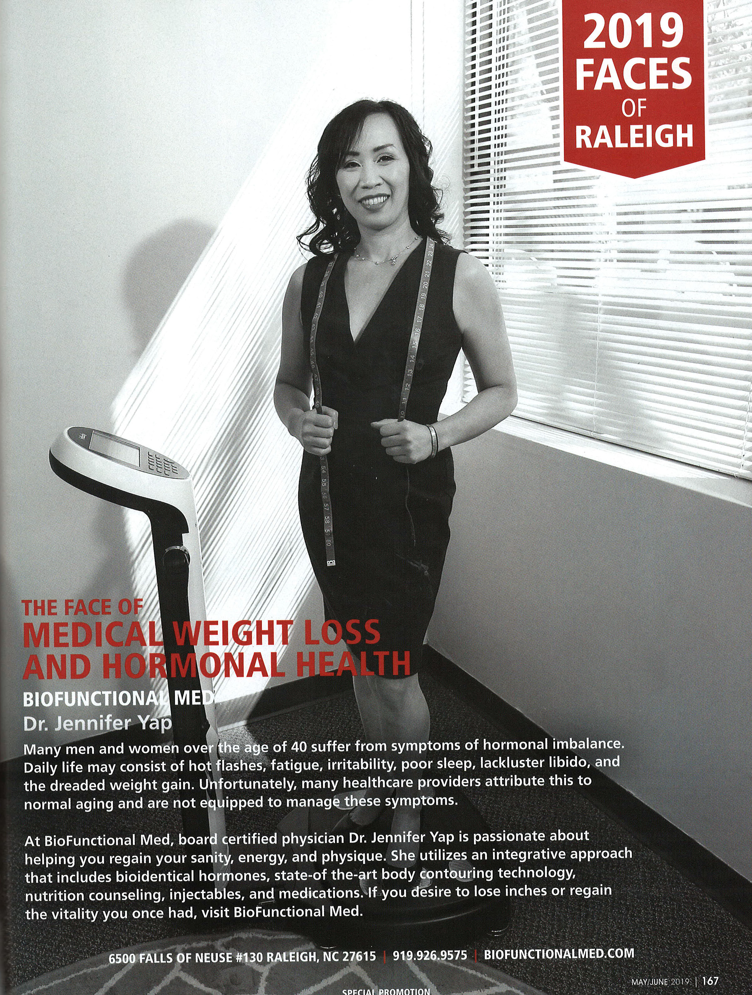 Dr Yap Recognized as Weight Loss and Hormone Specialist in Raleigh